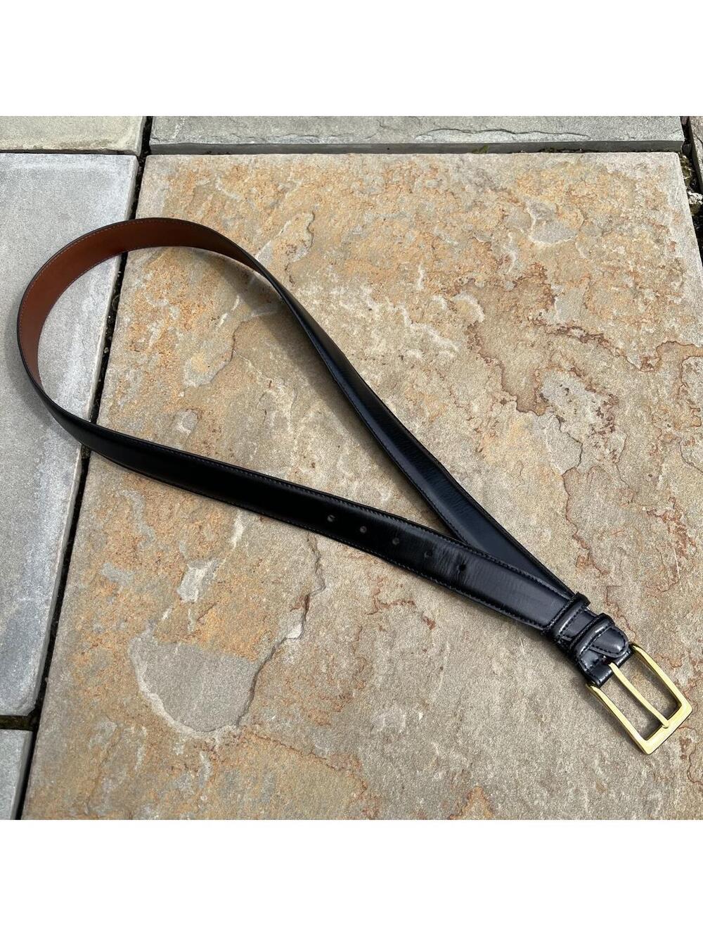 Neo Vintage 90s Black Leather Belt Made in USA